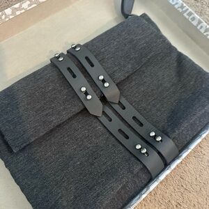 Chic Dark Gray Clutch with Metal Accents